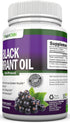 Black Currant Oil - 1000 Mg - 180 Softgels - Cold-Pressed Pure Black Currant Seed Oil - Hexane Free - 140mg GLA Per Serving - Regulates Hormonal B...