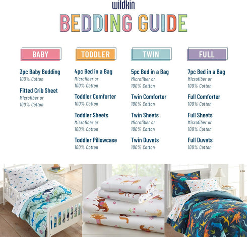 Wildkin Kids 100% Cotton Fitted Crib Sheet for Boys and Girls, Crib Sheets Measures 52 x 28 x 8 Inches, Kids Crib Sheets with Super Soft and Breat...