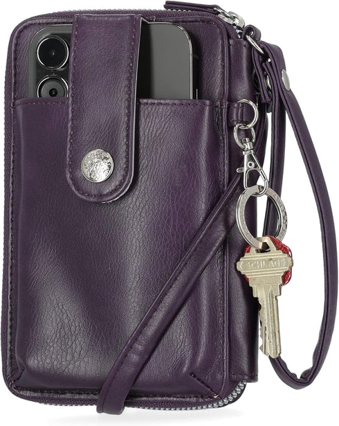 Mundi Jacqui RFID Crossbody Wallet for Women, Vegan Leather Small Travel Handbag with Phone Holder, Compact Organizer with Card Slots and Adjustab...