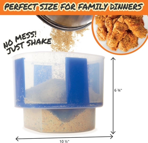 COOK'S CHOICE The Original Better Breader Bowl All-in-One Mess-Free Batter Breading Station - Pour in Seasonings, Add Meat or Veggies & Shake for ...