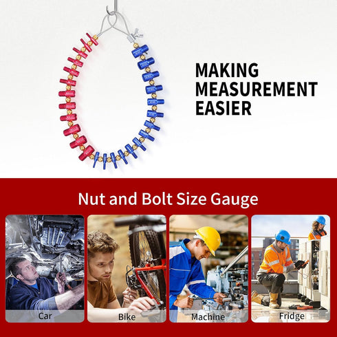 EAWONGEE Nut and Bolt Thread Checker Detachable Nut and Bolt Size Gauge Thread Gauge Suitable for Detecting Fixed Bolts or Threaded Holes in Enclo...