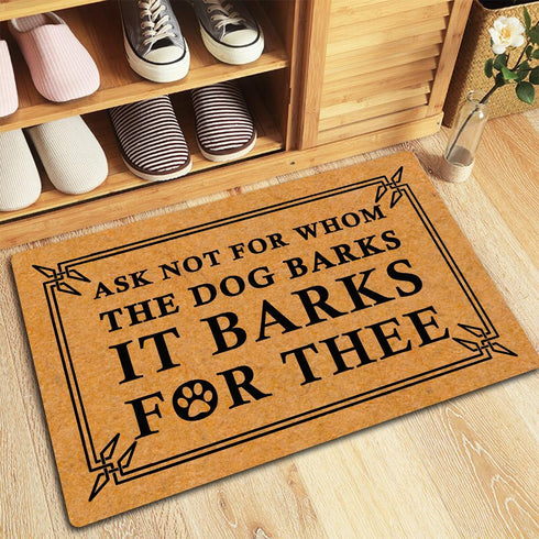 Funny Mats The Dog Barks It Barks for Thee Indoor Floor Welcome Mat for Entrance Way Rubber Back for Front Door Indoor Outdoor Cute Rugs 23.6"(L) ...