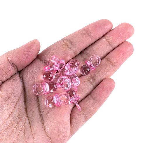 Super Z Outlet Mini Acrylic Baby Pacifiers for Baby Shower Decorations, Table Scatter, Party Favors, Games & Activities - 144 Pieces(Pink)...