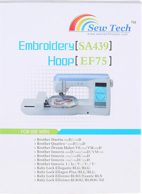 Sew Tech Embroidery Hoops for Brother Innovis NQ1700E NQ1600E NQ1400E NQ3600D Dream Machine 2 VE2200 4000D 1500D V7 V5 VM5200 Stellaire XE1 Babylo...