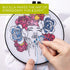Bucilla Watercolor 6" Stamped Embroidery Kit, Flower Power, Includes 4-Color Printed Fabric, 6" Hoop, Embroidery Floss, Needle, and Instructions, ...