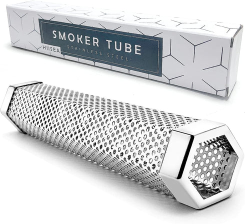 12'' Smoke Tube for Pellet Smoker, Premium Stainless Steel Pellet Smoker Tube Grill Accessories for All Grill or Smoker, Hot or Cold Smoking Gener...