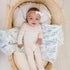 Organic Swaddle Blanket and Hat Set - Boho Baby Receiving Blanket Neutral - Soft Organic Cotton and Bamboo Muslin Swaddle Blanket, Eucalyptus Leav...