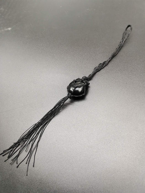 Handmade Car Mirror Hanging Accessories Decor Obsidian Car Rear View Mirror Crystal Charm Home Ornament Pendant Decorations...