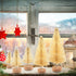 KUUQA 48 Pcs Mini Christmas Trees - Bottle Brush Tabletop Model for Decoration, DIY Room Decor, Diorama Models (White), Small Size...