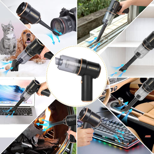 WADEO Handheld Vacuum Cordless, Car Vacuum Portable Cordless 9000Pa, Hand Held Vacuum, Mini Vacuum with Blower, Car Vacuum with LED Light, Wireles...