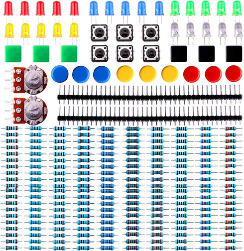 ELEGOO Electronics Component Pack with resistors, LEDs, Switch, Potentiometer Compatible with Arduino UNO, MEGA...