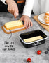 Butter Dish with Lid for Countertop, AISBUGUR Metal Butter Keeper with Stainless Steel Multipurpose Butter Knife, Large Butter Container with Doub...