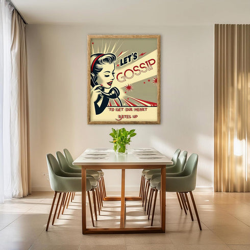 Posterizer 1 pcs-Let's Gossip-Trendy Retro Print-Retro Art-Quotes and Poems-Chic Home Decor- unframed wall art...