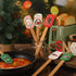 6 Pieces Christmas Silicone Spatula Xmas Cake Spatula with Wooden Handle Snowmen Pancake Spatula Cute Pan Scraper Xmas Dish Scraper Cooking Spatul...