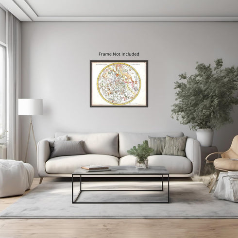 Posterizer 1 pcs-The Southern Stars- Barry Lawrence Antique Celestial Maps-Astrology & Zodiac Art-Astronomy & Celestial Art-Gift for Steampunk and...