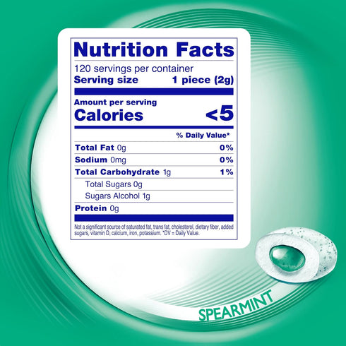 Mentos Pure Fresh Sugar-Free Chewing Gum with Xylitol, Spearmint, 120 Piece Bulk Resealable Bag (Pack of 1)...