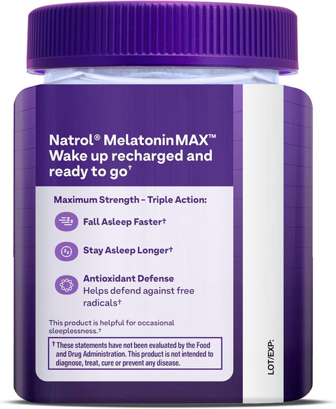 Natrol MelatoninMax, Sleep Gummies for Adults, Blueberry Flavor, 10 mg, 80 Count, Up to an 80 Day Supply...