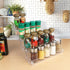 Spice Rack,No Tool Needed & No Pungent Acrylic Glue Self-derived Snap On Assembly Spice Shelf Pantry Kitchen Cabinet Organizer 10 in for Jars,Baki...
