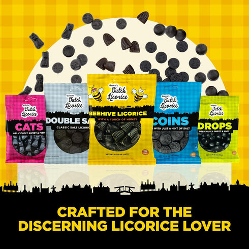 Gustaf's Beehive Dutch Licorice Drops - 5.2oz Bag - Sweet Honey Black Licorice Candy - Dutch Candy from Netherlands - Sweet Black Liquorice Treats...