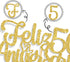 Ferastar Feliz 50 Aniversario Cake Topper, 50th Anos De Amor Wedding Decor, Happy 50th Anniversary Party Supplies Gold Glitter....
