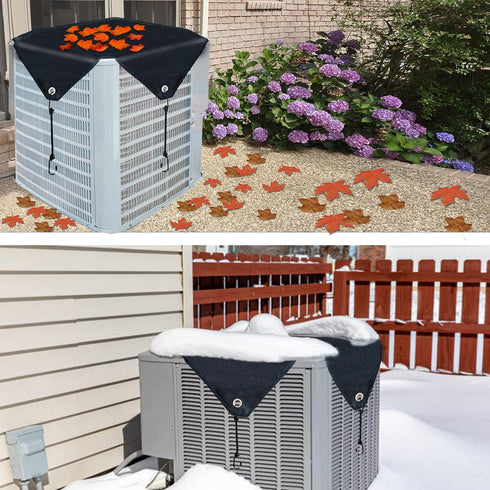 Air Conditioner Cover for Outside Units, Heavy Duty Central AC winter Cover Defender Outdoor Top Waterproof Snow-Resist (Black, 28 x 28 inch)...