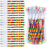 Kolewo4ever 48pcs HB Building Block Pencils Translucent Pencil Multicolor Non- Sharpening Pencils Pop Up Plastic Pencils for Exams, School, Office...