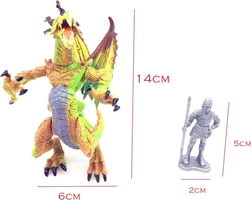 Dragon Knight Action Figure Horse with Lance Fantasy World Ancient Soldiers Warriors Army Cavalry Party Favors Classic Soldier Toys...