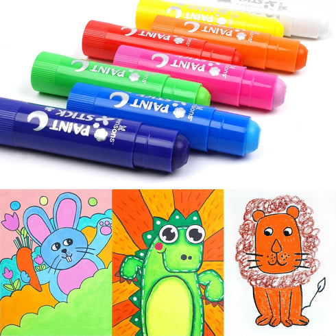 Tempera Paint Sticks,12 Vibrant Colors Washable Paint Sticks For Kids, Quick Drying, Non-Toxic, Suitable for Paper, Wood, Canvas, and Fabric, Mess...