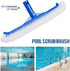 Pool Brush Head - 18" Pool Brush for Cleaning Pool Walls, Premium Swimming Pool Brush with Strong Bristle & EZ Clip, Curved Ends High-Efficiency P...