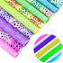 10pcs Colorful Rainbow Leopard Printed Faux Leather Sheets 8x12 inch Shiny Candy Color Glow in The Dark Chunky Glitter Girl Fabric for Bows (Rainb...
