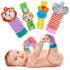 Baby Rattle Cotton Socks and Wrist Rattle Strap Set, Infant Toys 0 3 6 9 12 Months, Baby Gifts for Boys and Girls, Develop Babies Sensory Toys...