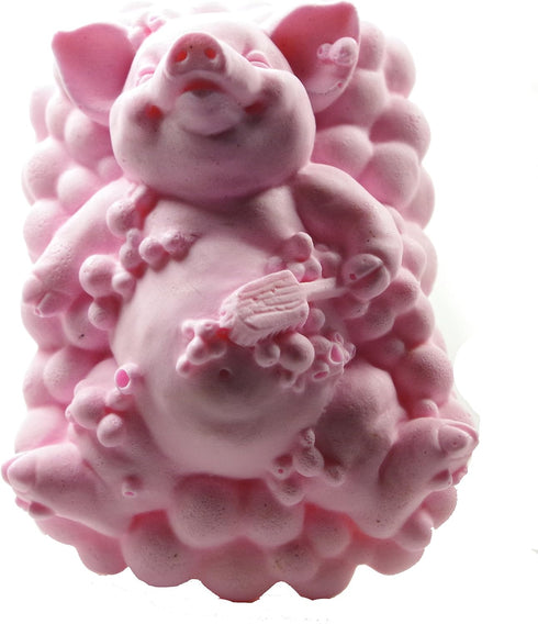 Longzang Bathing Pig Cake Mould S405 Art Silicone Soap Craft DIY Handmade Candle Molds, Pink...
