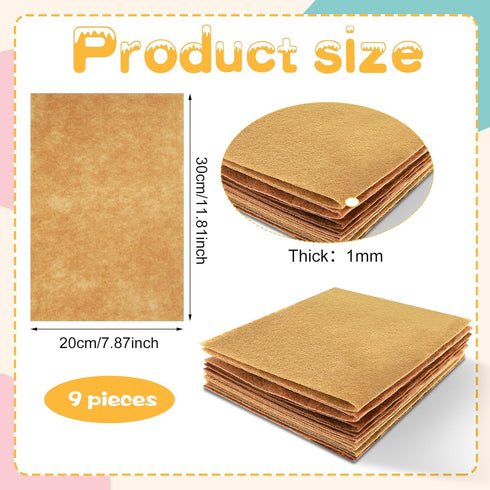 9Pcs Wool Felt Sheets,11.8 * 7.9In Felt Fabric Wool Felt Sheets DIY Patchwork Rug Arts and Crafts Fabric(Brown)...