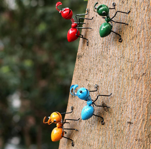 Metal Ants Garden Decor, Wall Decoration Lawn Bar Bedroom Living Room Hanging Decoration, Sculpture Ant Art Accents Yard Fence Ornaments, Office S...