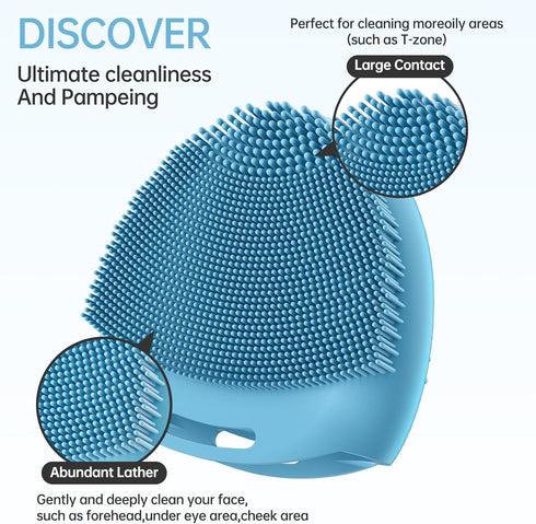 Silicone Face Scrubber Exfoliator, 4 Pack, Gentle Exfoliating Face Wash Brushes for Sensitive Skin, Waterproof Facial Cleansing Brush for Men and ...