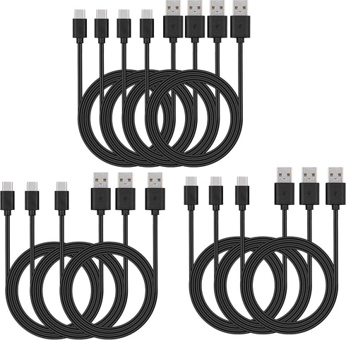 Smays USB C Cable Bulk 10-Pack 3ft, Type C Phone Charger Lot Black...