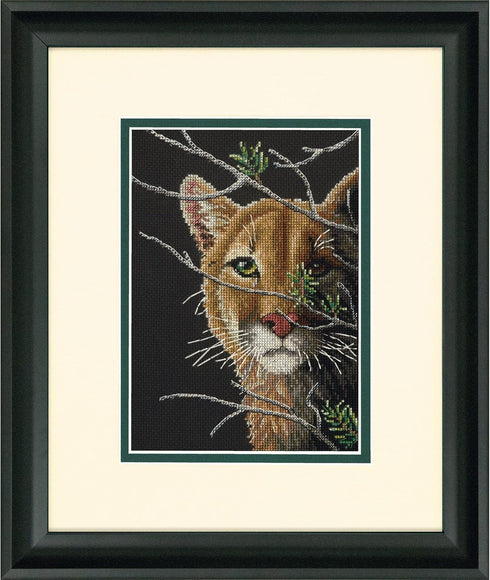 Dimensions Gold Collection in The Shadows Advanced Animal Counted Cross Stitch Kit, 5" x 7", 18 Cnt. Black Aida...