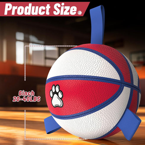 Dog Ball Basketball Toys - Balls for Dogs with Straps, Dog Toys for Tug of War, Dog Water Toy Pool Toys for Small Medium Dogs, Dog Birthday,Blue R...