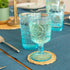 Bormioli Rocco Romantic Set Of 4 Stemware Glasses, 10.75 Oz. Colored Crystal Glass, Light Blue, Made In Italy....