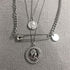 YERTTER Father's Day Multi-Layered Paper Clip and Coin Pendant Necklace Boho Jewelry Set Layered Pendant Statement Chunky Chain Necklace for Women...