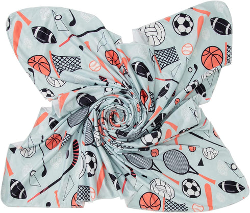 Galabloomer Newborn Swaddle Blanket with Beanie Set Baby Boy Receiving Blanket Sports Ball...