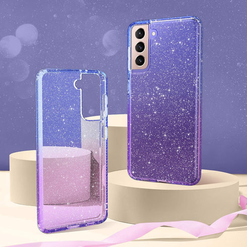 ULAK Galaxy S21 Case, Clear Glitter Case Sparkly Soft TPU Bumper Bling Cover for Women Girls Transparent Protective Phone Case for Samsung Galaxy ...
