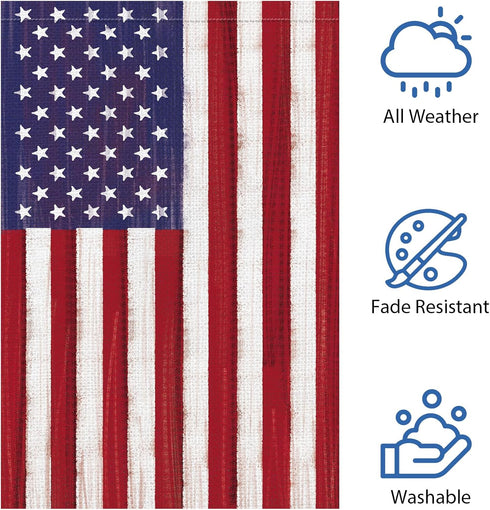 American Flag USA Garden Flag 12x18 Inch Double Sided, Patriotic 4th of July Yard Flag for Independence Day Outdoor House Decorations (1PC,ONLY FL...