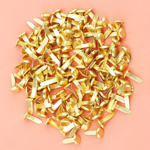 600pcs Metal Brads Paper Fasteners Round Brass Fasteners Split Pins for Kids Crafts School Projects, Scrapbooking, Office, DIY Supplies 0.47x0.3in...
