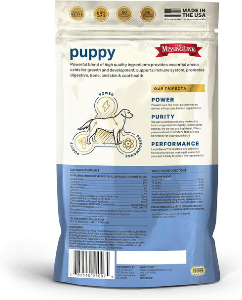 The Missing Link Puppy 8oz Supplement – Superfood Powder Promotes Growth & Development, Supports Immunity, Digestion, Bones, Skin & Coat of Dog...