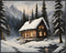 Posterizer 1 pcs-old farm house in snowy winter nature-in oil painting style-6-Landscape & Nature Art-Living Room Bedroom Decor- unframed wall art...