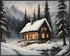 Posterizer 1 pcs-old farm house in snowy winter nature-in oil painting style-6-Landscape & Nature Art-Living Room Bedroom Decor- unframed wall art...