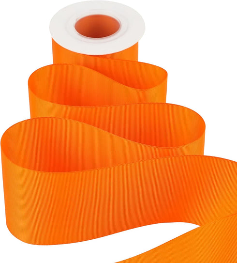 MEEDEE Orange Grosgrain Ribbon 3 Inch Grosgrain Hair Ribbon 10 Yards Per Roll Thick Orange Ribbon for Cheer Bow, Hair Bow Supplies Wide Grosgrain ...