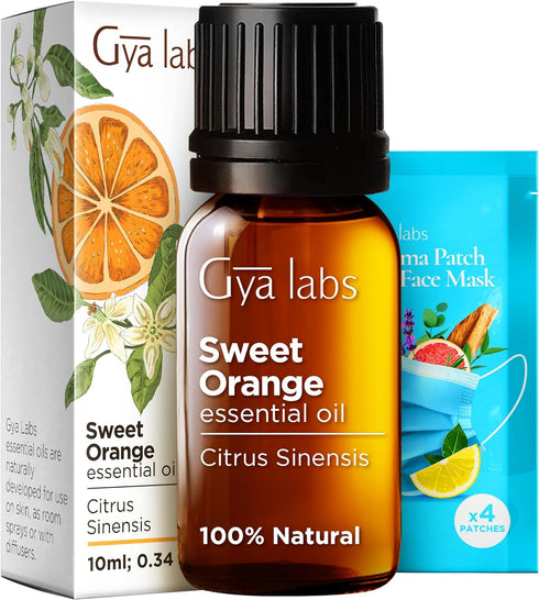 Gya Labs Orange Essential Oil for Diffuser & Skin, 100% Pure Natural Sweet Orange Oil for Massage, Face, Cleaning & Candle Making Scent, 0.34 Fl O...