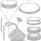 EIELO Rhinestone Jewelry Set for Women Wedding Bridal Triangle Bling Clutch Bag Glitter Choker Necklace Tennis Stretch Bracelets Ring Dangle Fring...